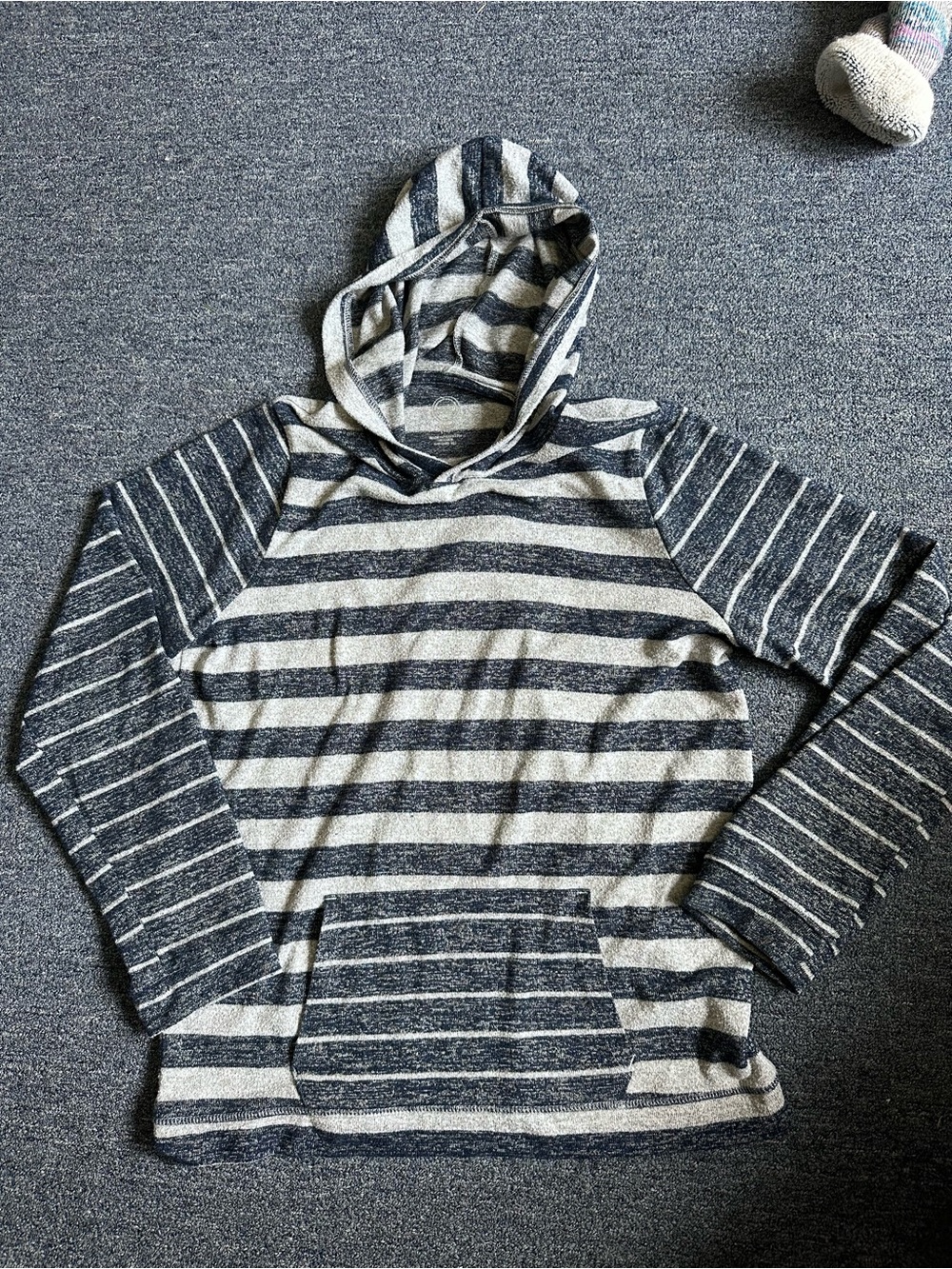 Wonderkids Navy and Cream Striped Hoodie Sweatshirt